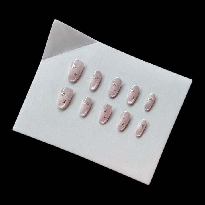 Press-On Nail Kit with Star Accents