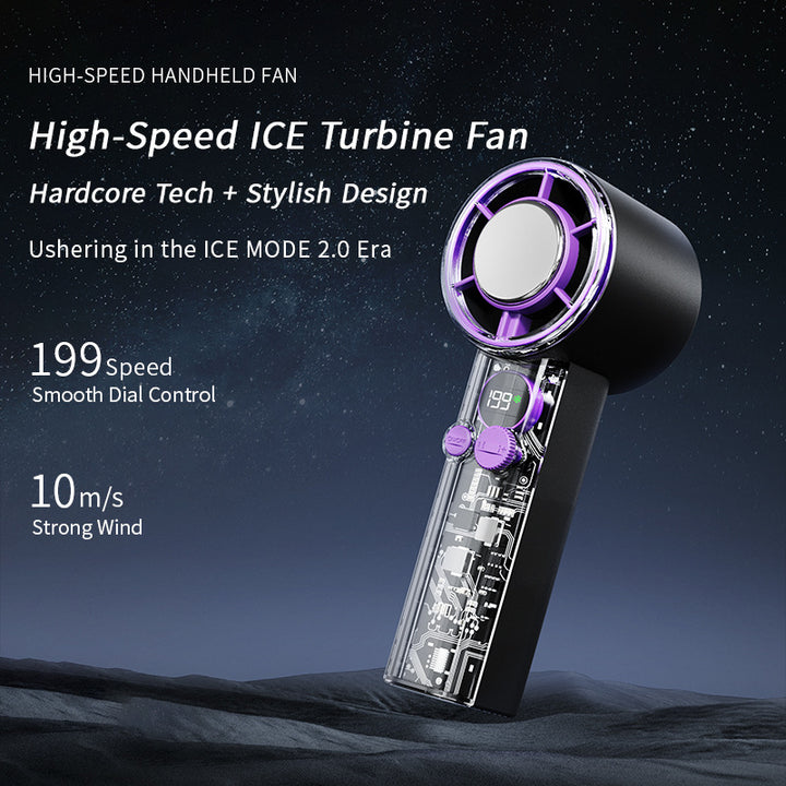Ladies portable hand fan with digital temperature display Stornfield