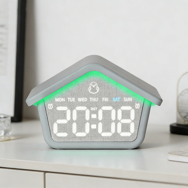 Digital alarm clock in creative house design Stornfield