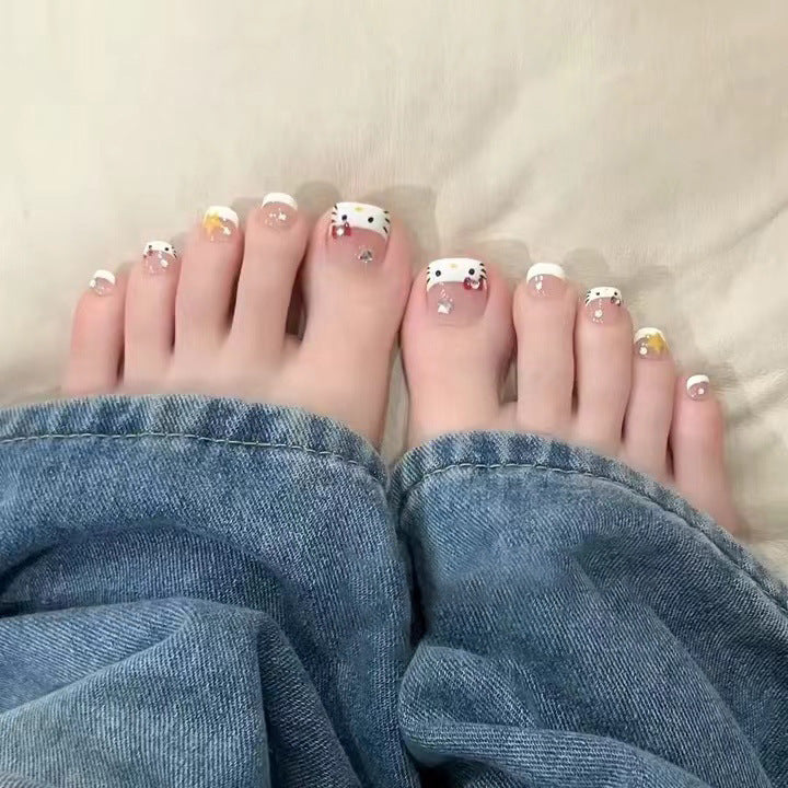 Heart-Embellished Press-On Toe Nails Stornfield