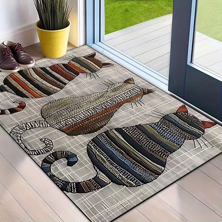 Decorative Cat-Themed Entrance Mat