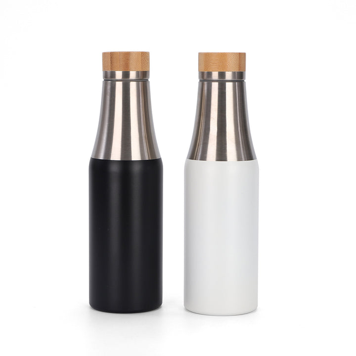 Women's stainless steel insulated drinking bottle with bamboo lid Stornfield