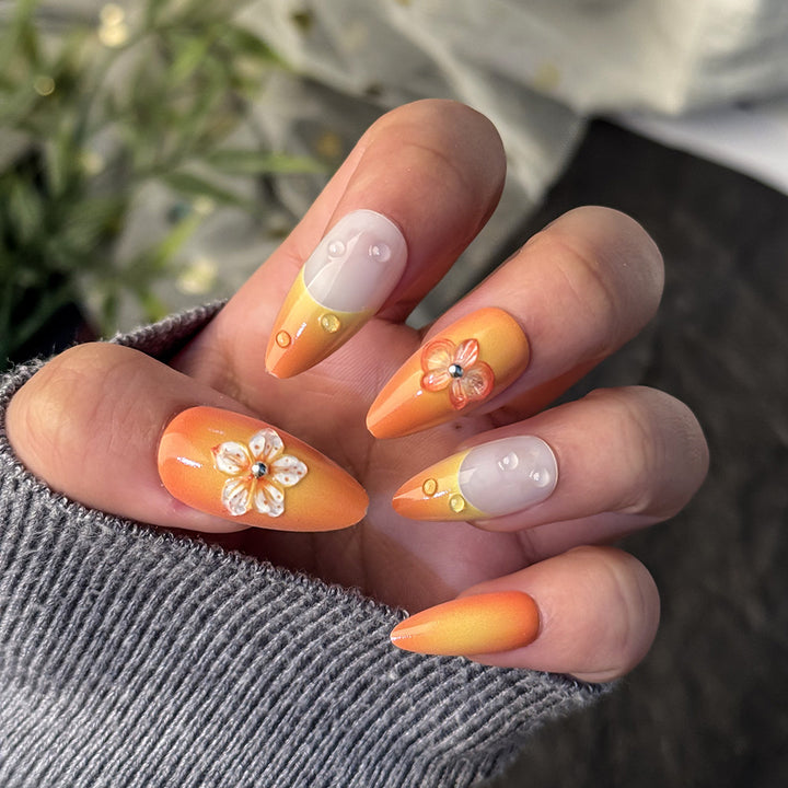 Floral-Decorated Press-On Nail Set Stornfield