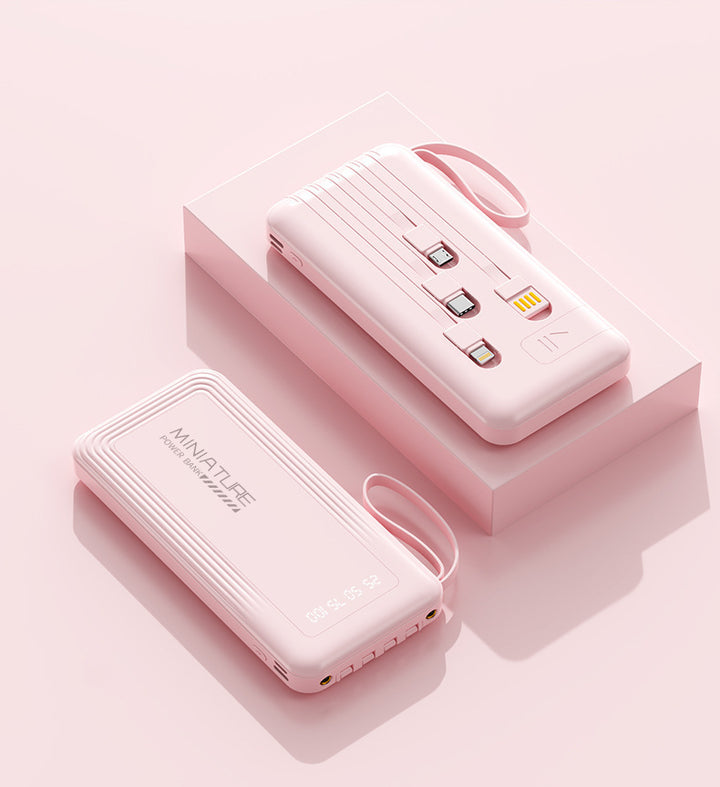 Mini power bank with integrated multifunction charging cable Stornfield