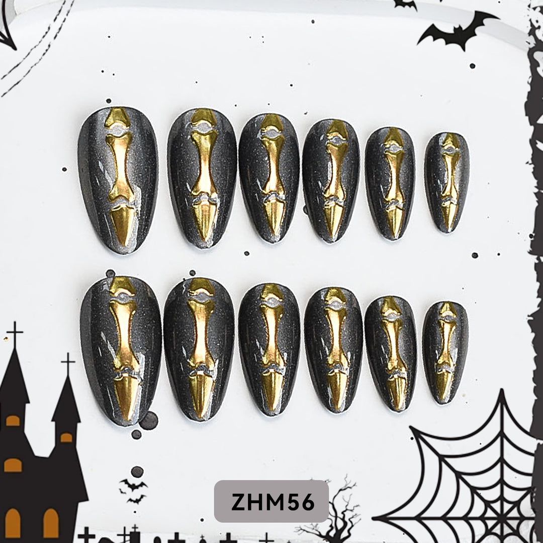 Halloween-Themed Artistic Press-On Nail Set Stornfield
