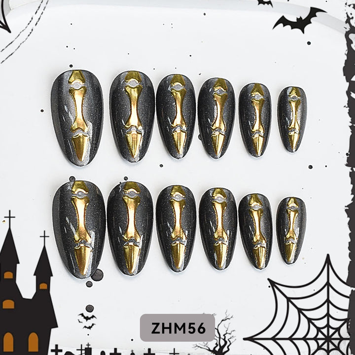 Halloween-Themed Artistic Press-On Nail Set Stornfield