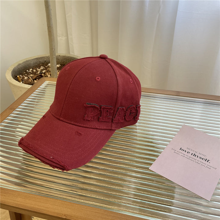 Women's Distressed Graphic Peace Baseball Cap Stornfield