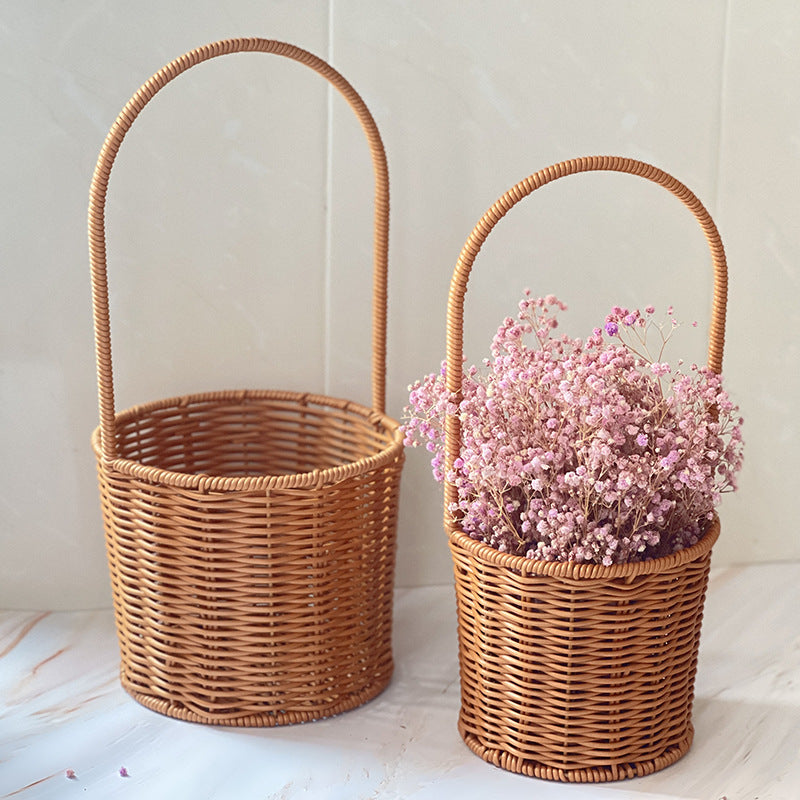 Handcrafted Wicker Storage Basket with Handle Stornfield