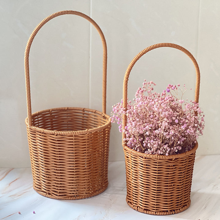 Handcrafted Wicker Storage Basket with Handle Stornfield