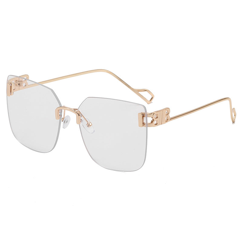 Women elegant square sunglasses with gold-colored metal frame Stornfield
