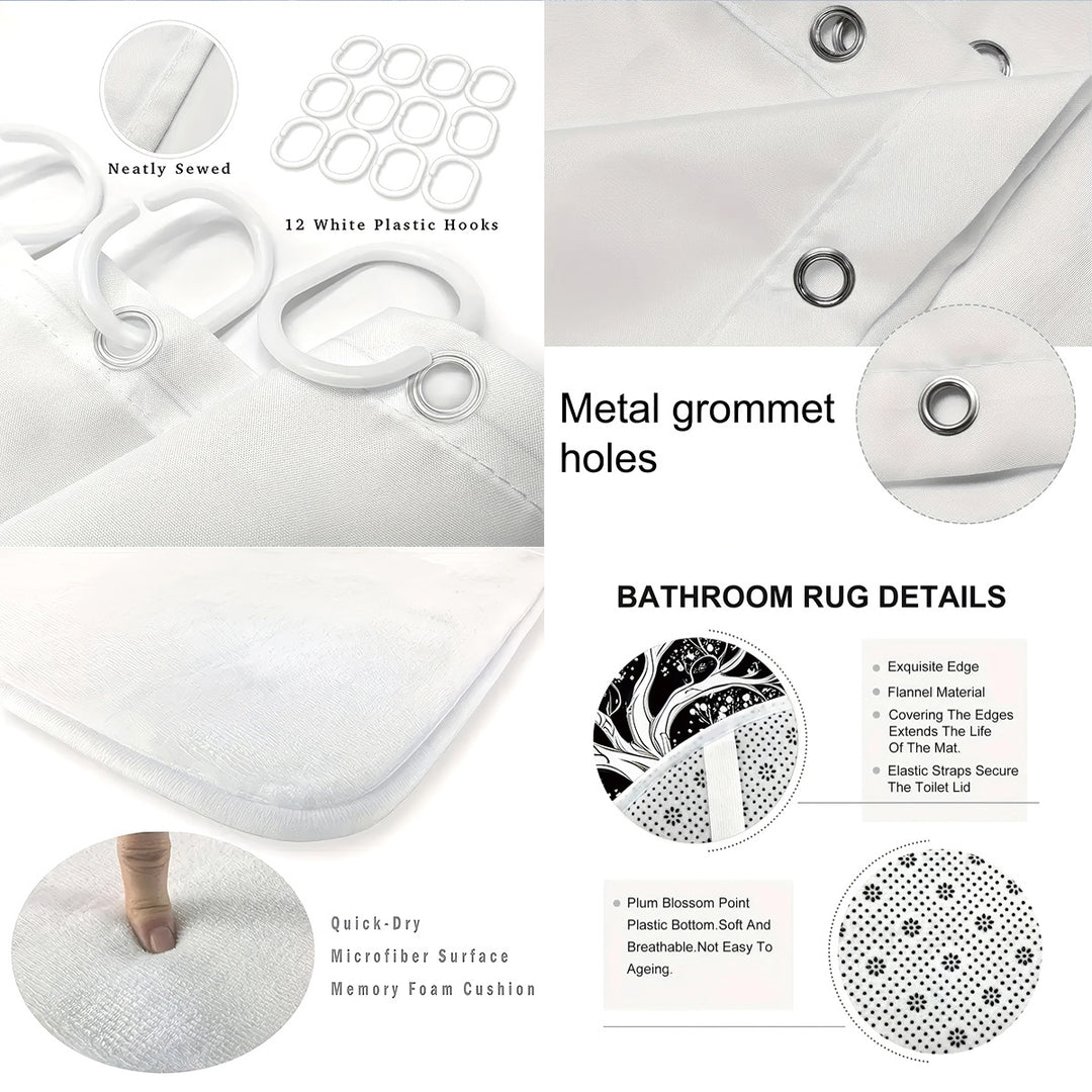 Artistic Tree Design Bathroom Set Stornfield