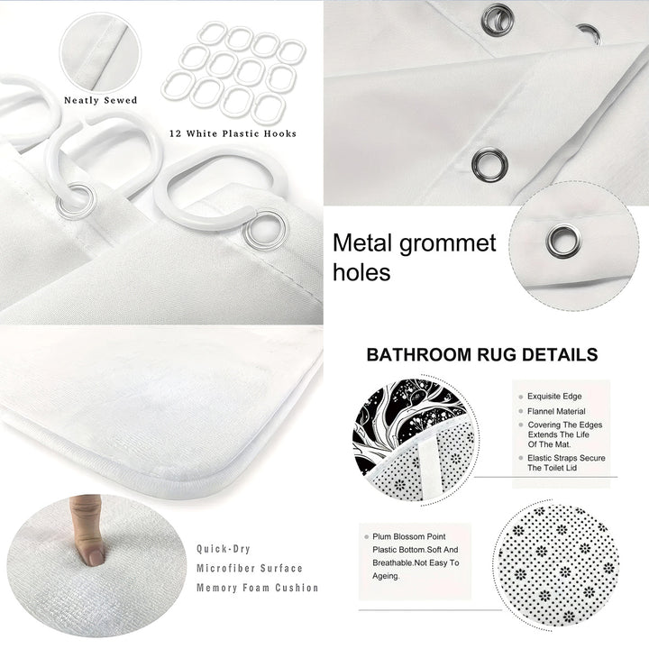 Artistic Tree Design Bathroom Set Stornfield