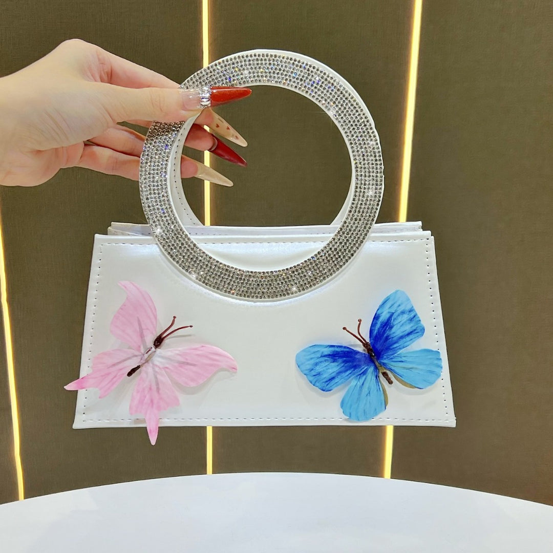 Artistic Butterfly Embellished Handbag