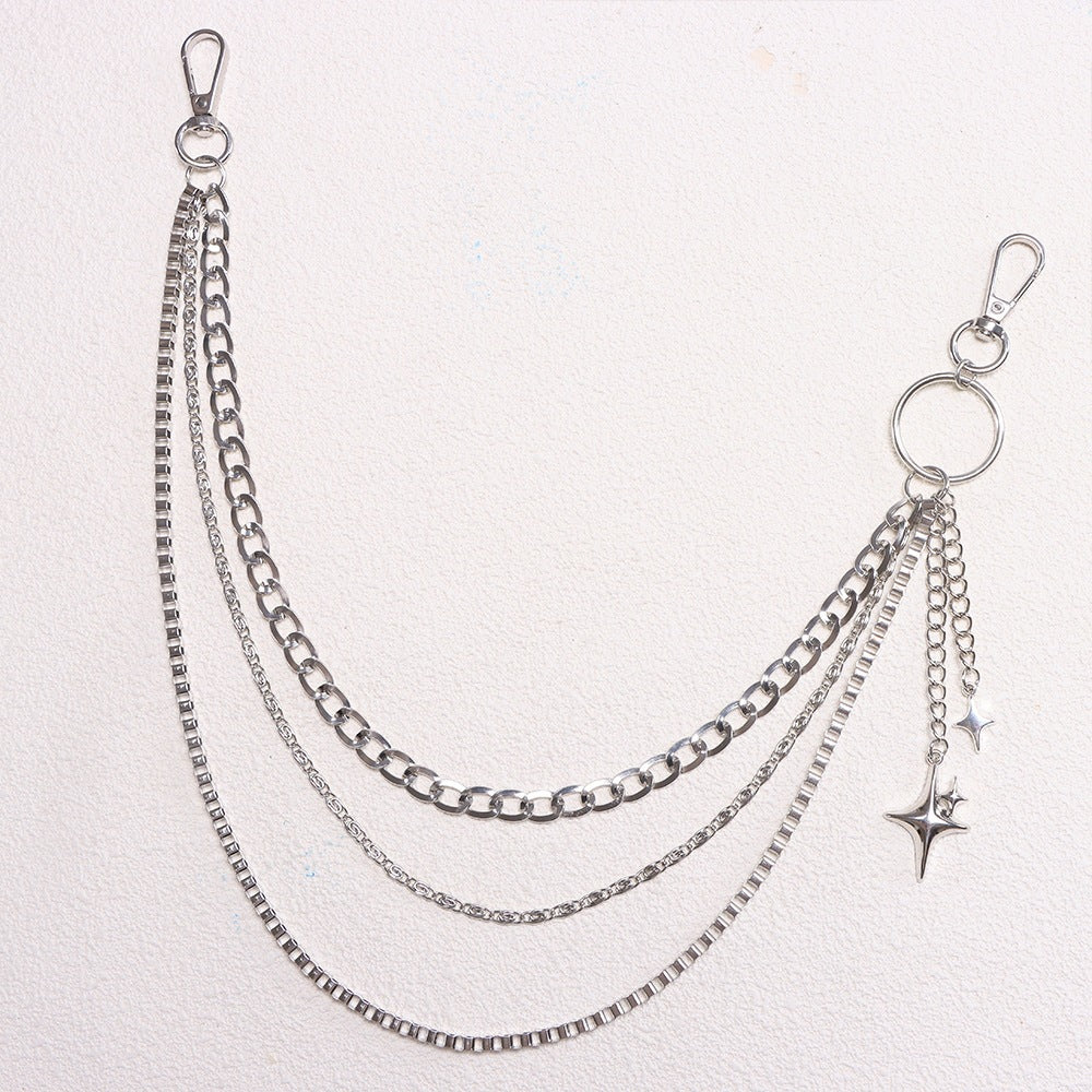 Fashionable keychain chain with sparkling stars Stornfield