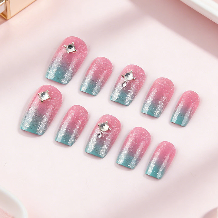 Ombre Glitter Press-On Nail Set Stornfield