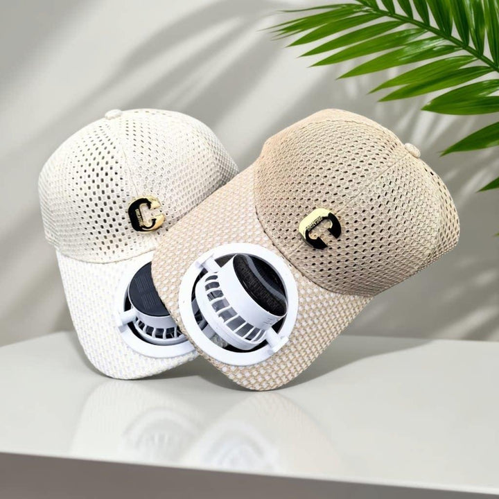 Breathable baseball cap with rechargeable fan in the visor and mesh insert Stornfield