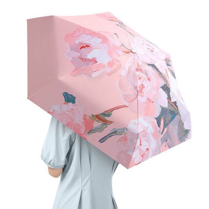 Women's folding umbrella with floral accents Stornfield