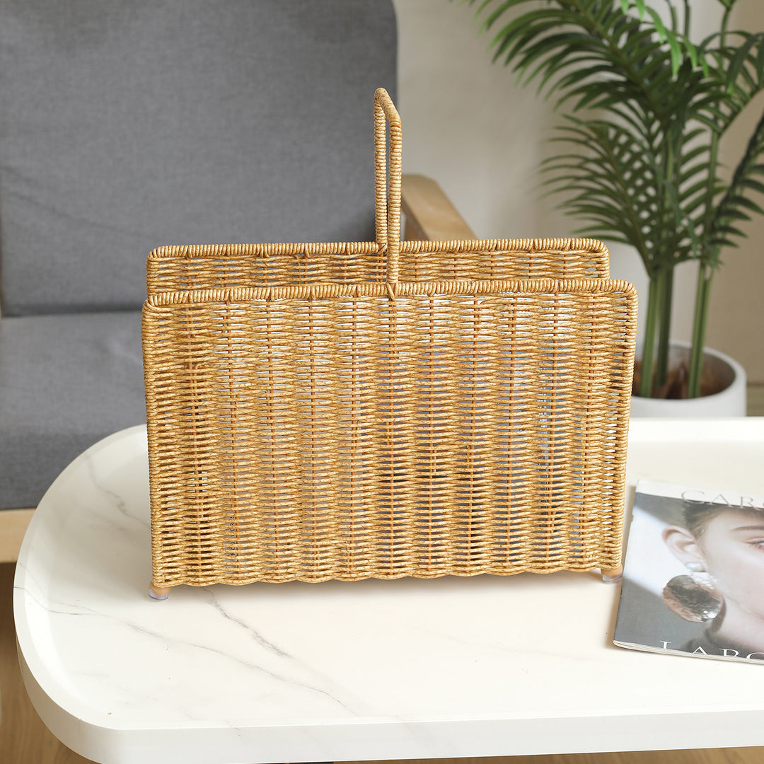 Unisex Handwoven Magazine Rack with Elegant Design Stornfield