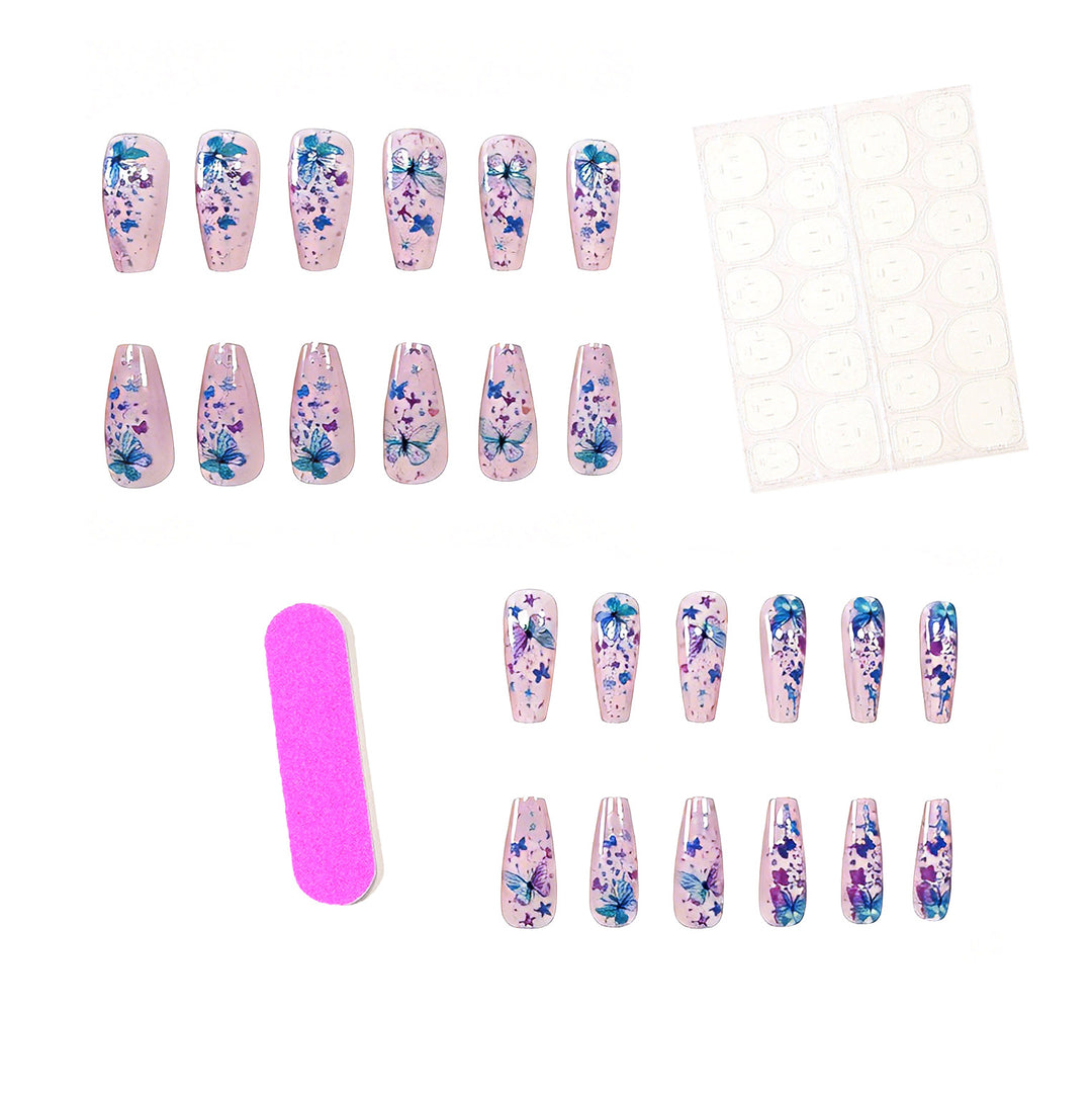 Butterfly-Themed Decorative Press-On Nail Art Stornfield