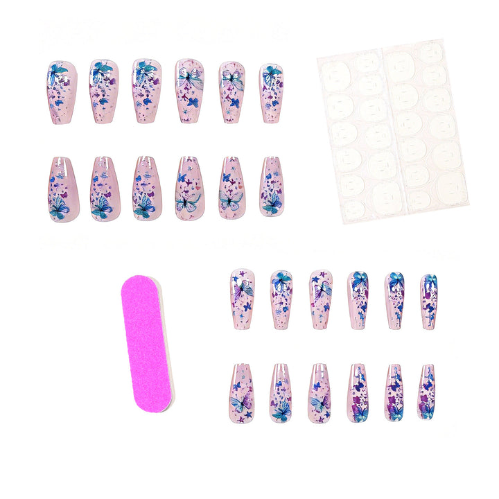 Butterfly-Themed Decorative Press-On Nail Art Stornfield