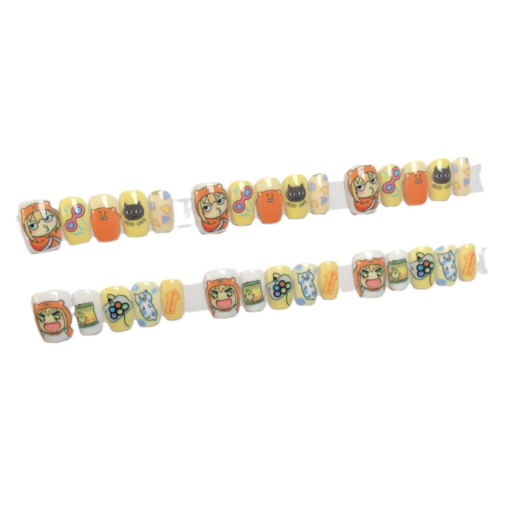 Artistic Cartoon-Themed Press-On Nail Art Set