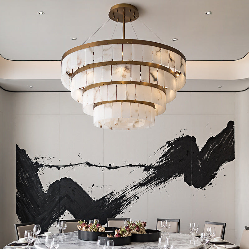 Layered Opal Chandelier