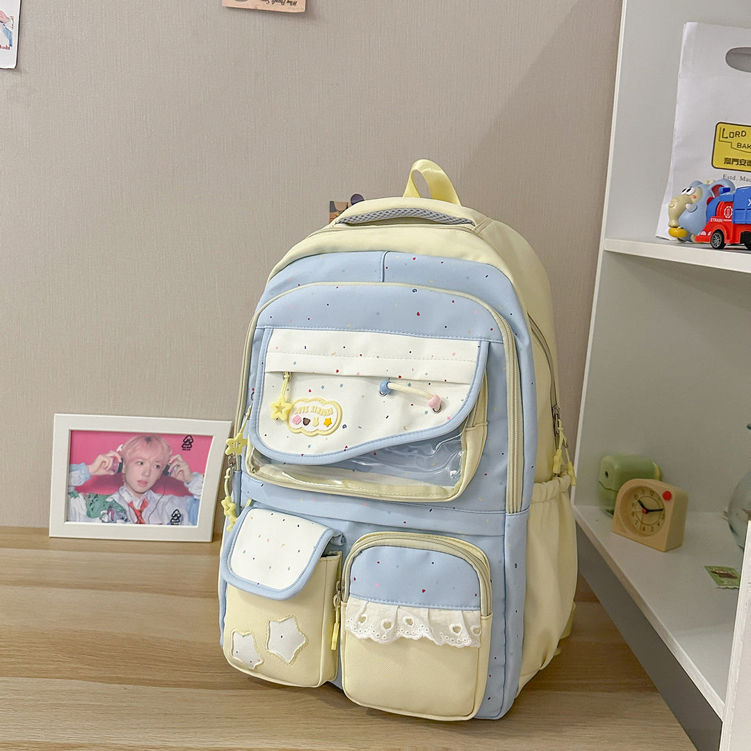 Multi-Pocket Casual Backpack with Transparent Window Stornfield