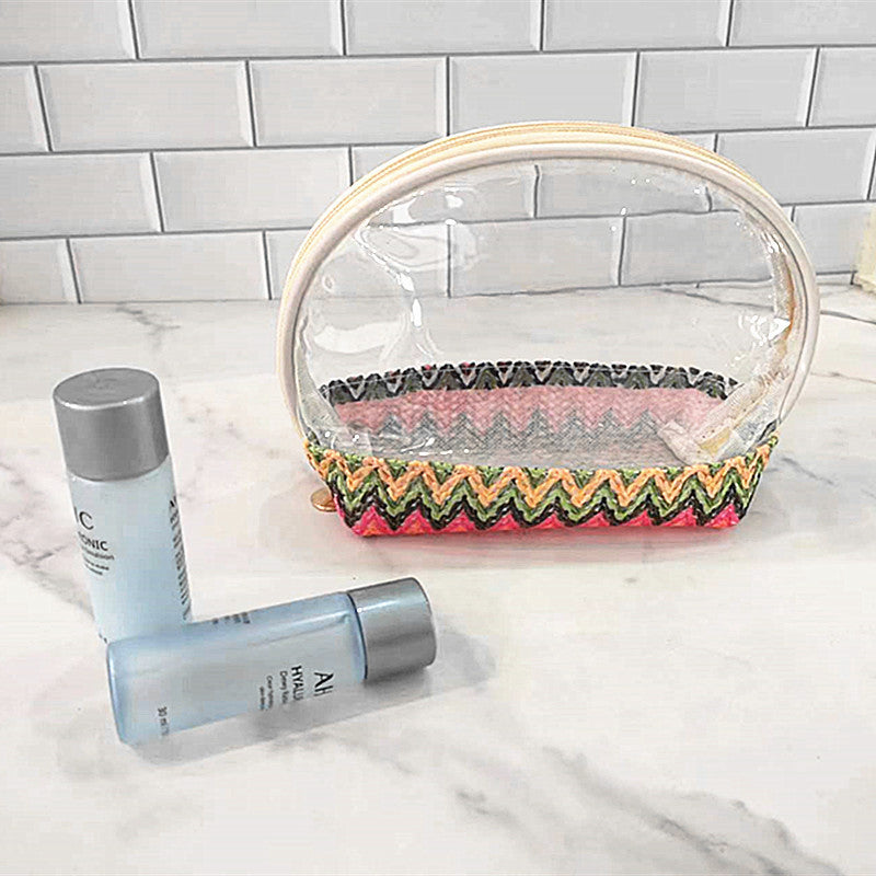 Transparent cosmetic bag with colorful bottom Stornfield