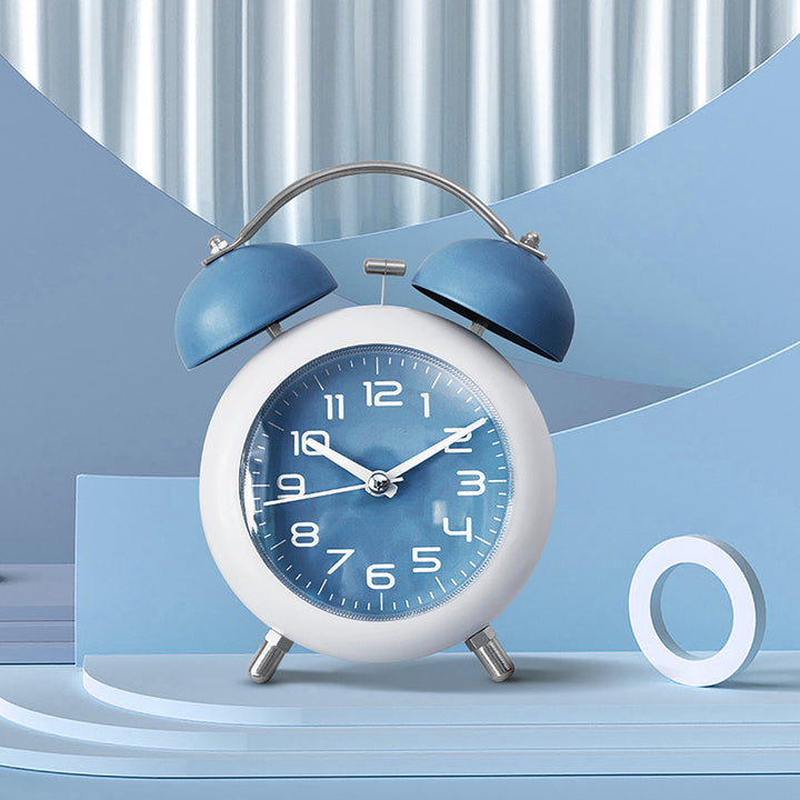 Elegant analog alarm clock with double bells and large dial Stornfield