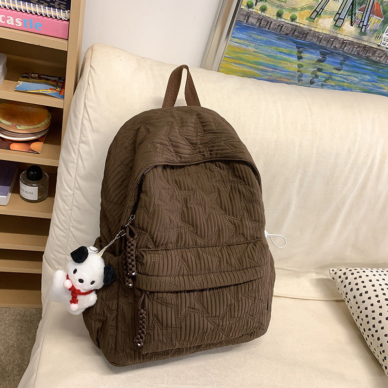 Quilted Backpack with Decorative Charm Stornfield