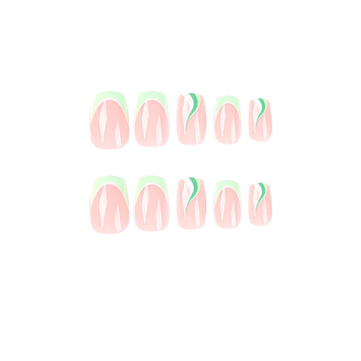 Artful Nail Extensions with Elegant Gradient and Glitter Coating Stornfield