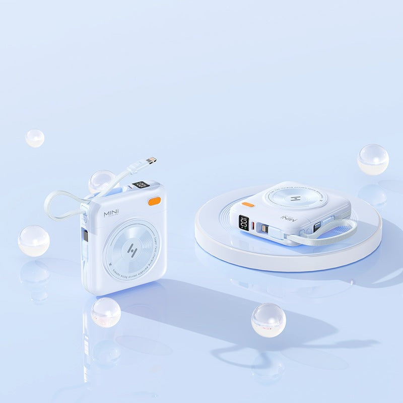 Compact power bank with integrated cable and LED display Stornfield