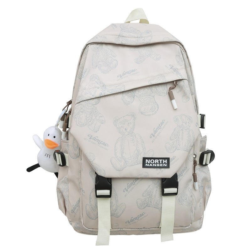 Playful Character Print School Backpack Stornfield