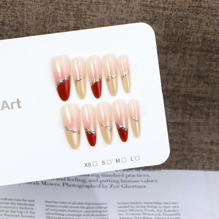Elegant Stiletto Press-On Nail Set with Shimmering Accents Stornfield