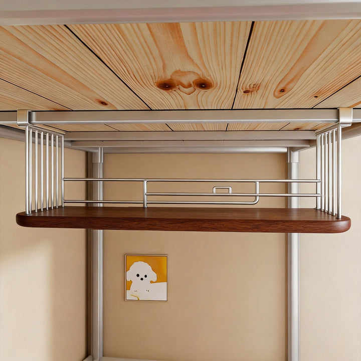 Under-Shelf Hanging Storage Basket Organizer for Loft Beds and Shelves