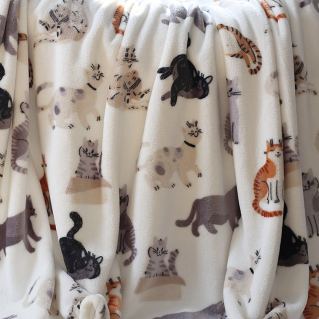 Playful Animal-Themed Plush Throw Blanket