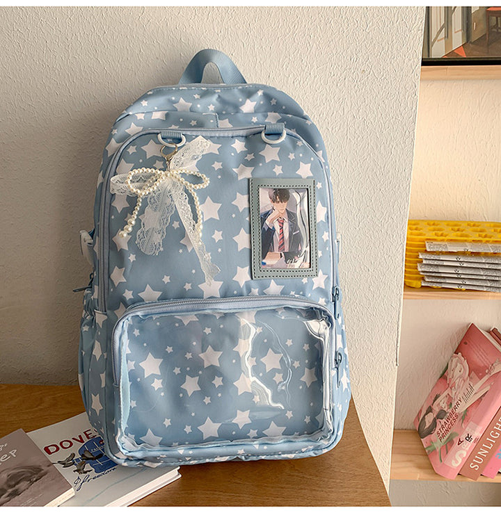 Backpack with Playful Star Design and Viewing Window Stornfield