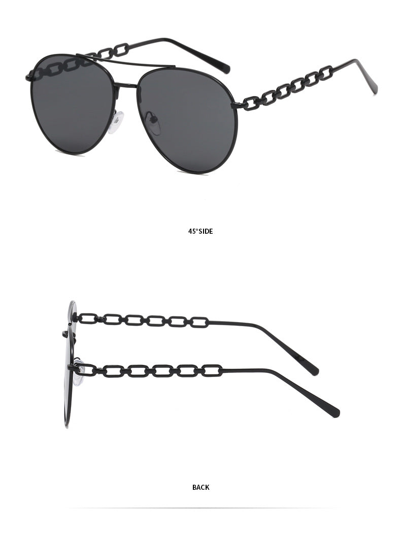 Women's Oversized Sunglasses with Fashionable Chain Frame Stornfield