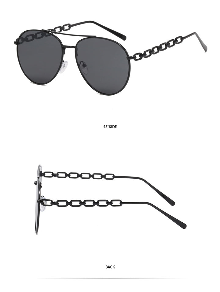 Women's Oversized Sunglasses with Fashionable Chain Frame Stornfield