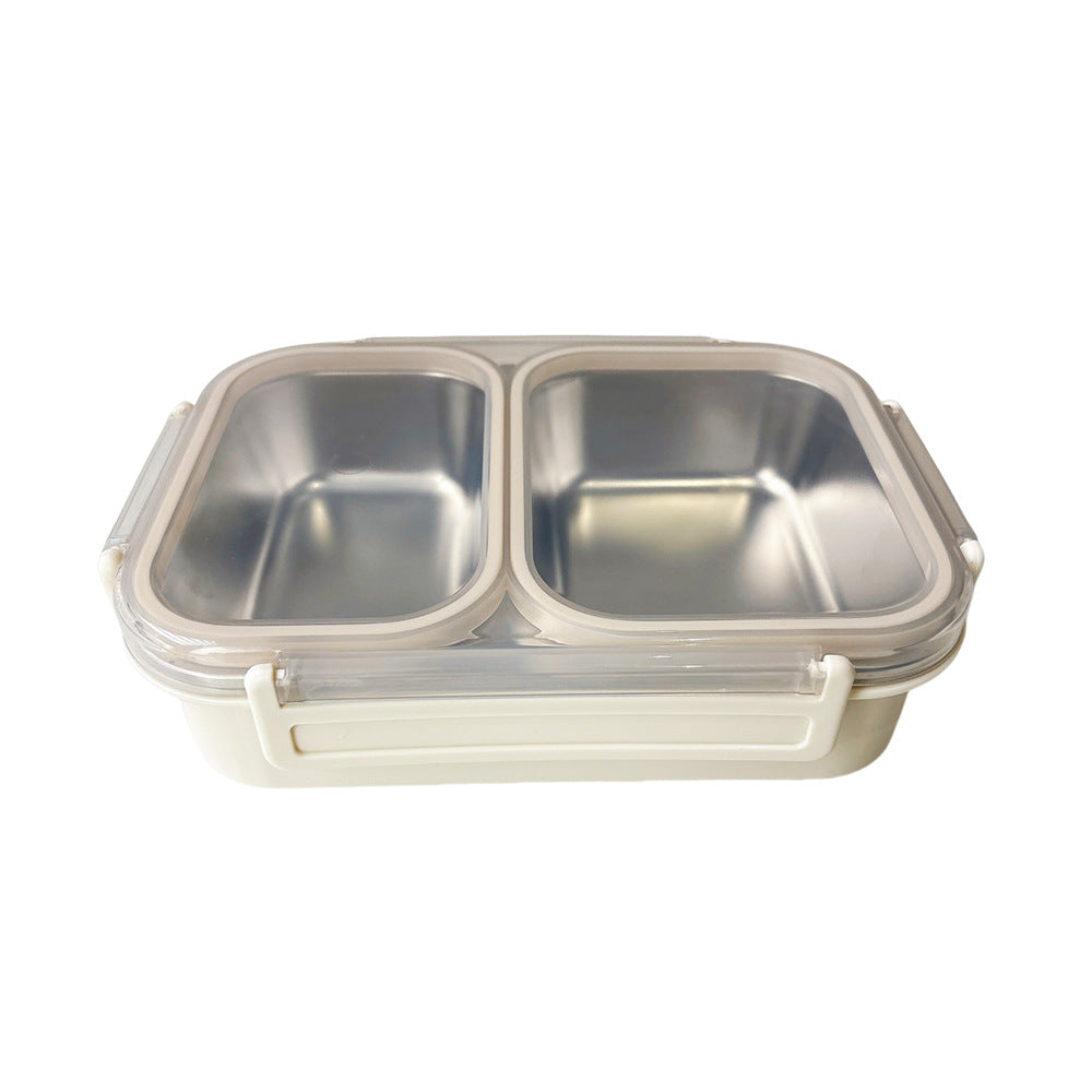 Dual-Compartment Steel Food Storage Container
