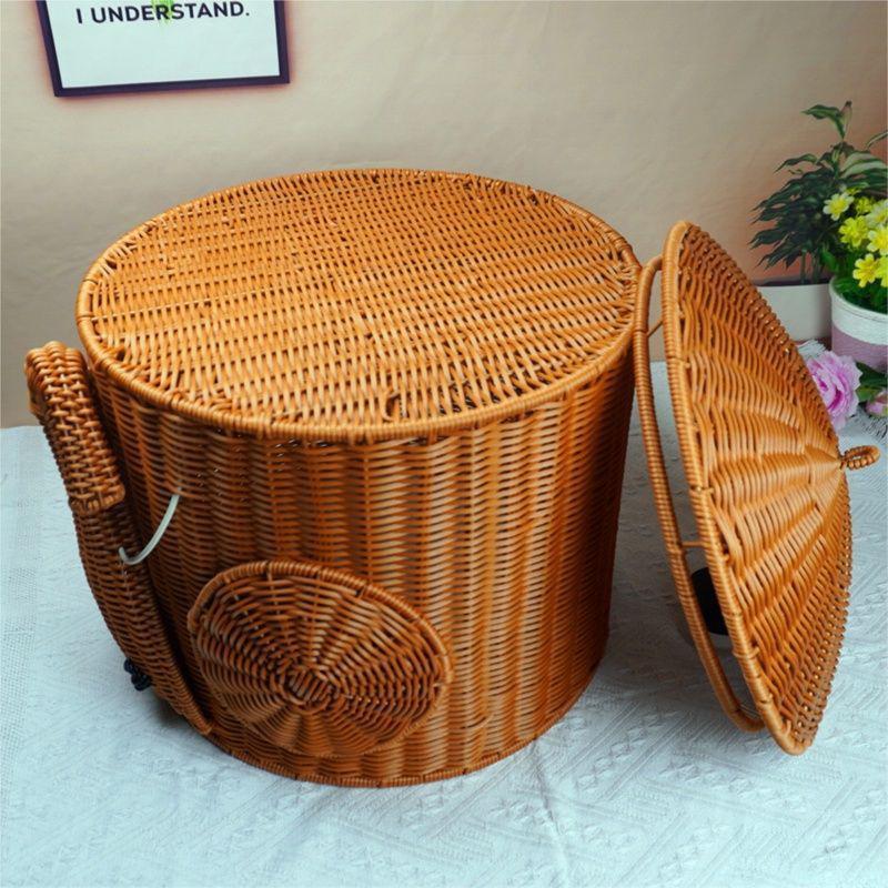 Elephant-Shaped Woven Storage Basket Stornfield