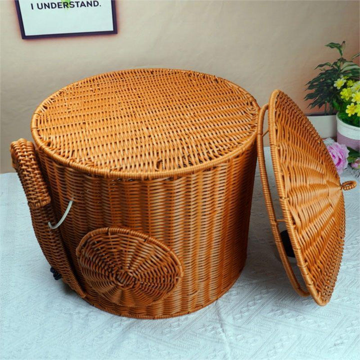 Elephant-Shaped Woven Storage Basket Stornfield