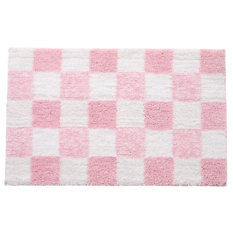 Soft Checkered Bath Mat