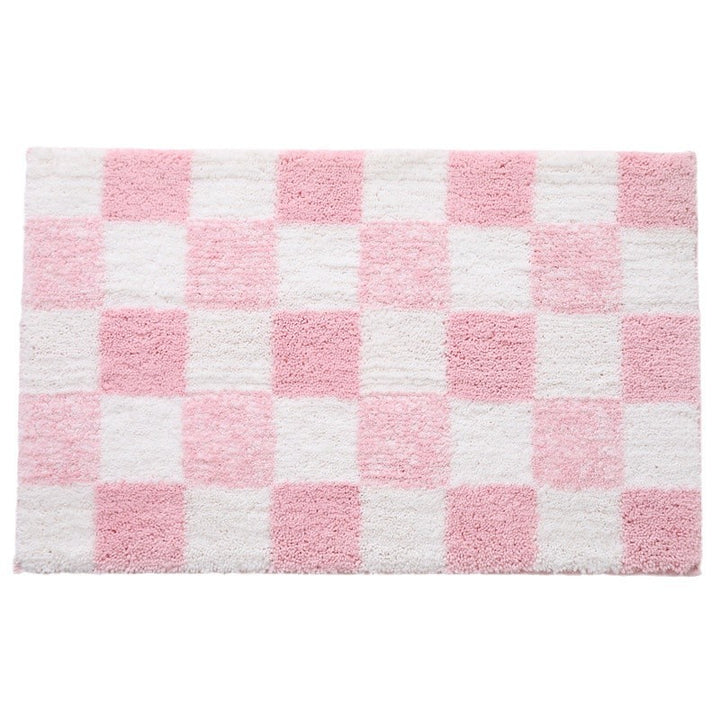 Soft Checkered Bath Mat