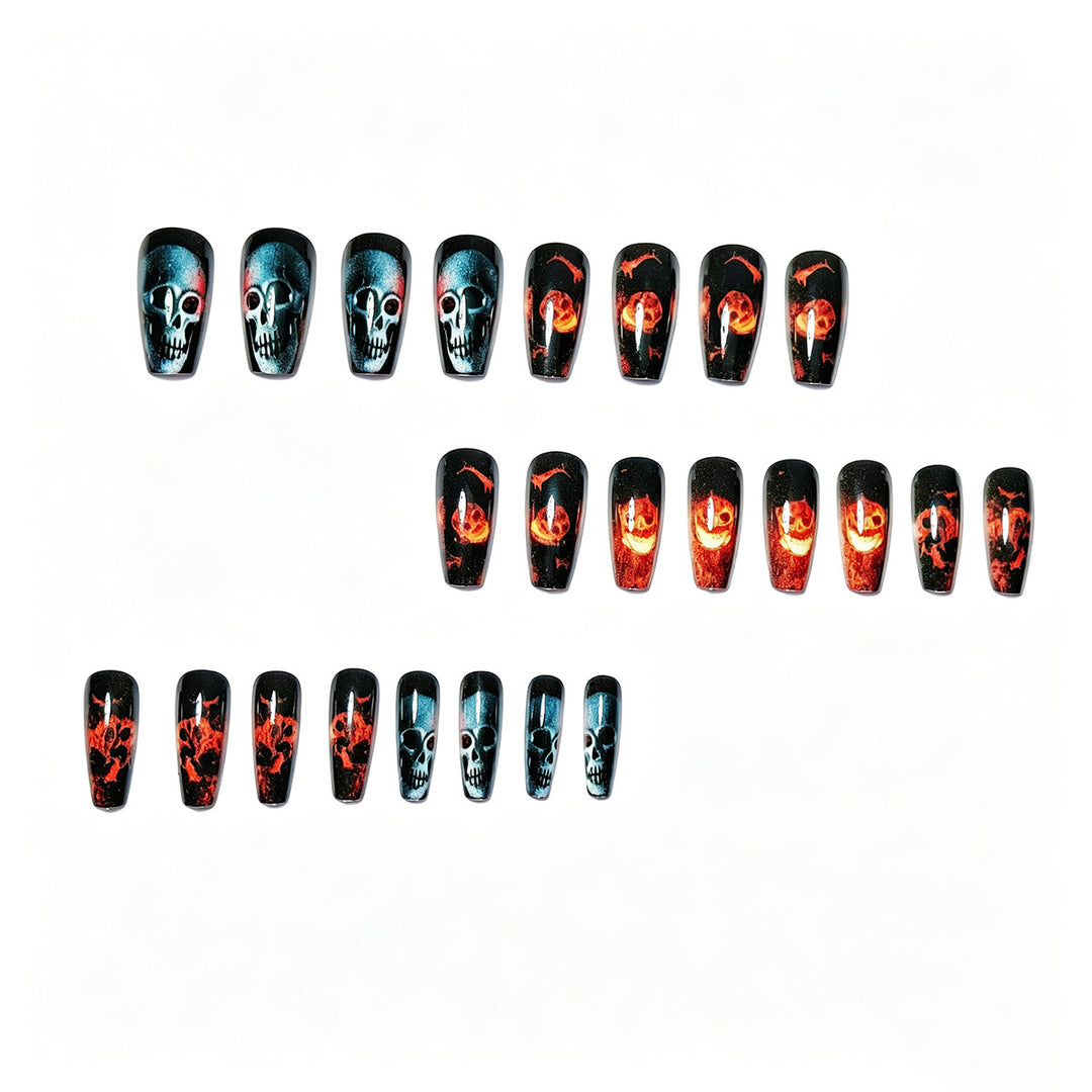 Creative acrylic nails with skull design Stornfield