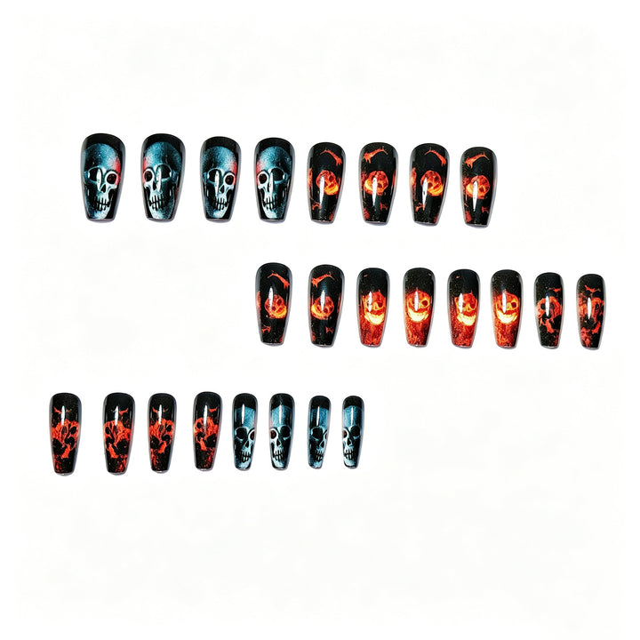 Creative acrylic nails with skull design Stornfield