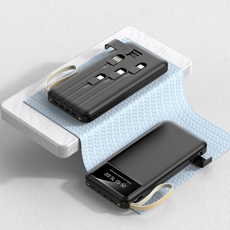 Portable power bank with integrated multifunctional charging cable and digital display Stornfield
