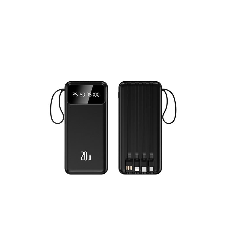 Powerbank with integrated multifunctional charging cables and digital display Stornfield