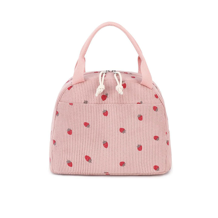 Insulated Lunch Bag with Cute Strawberry Print