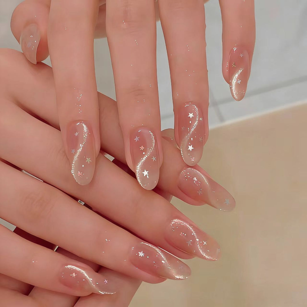 Elegant Starry Nail Art Extensions